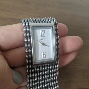 DKNY Silver Rectangular Watch